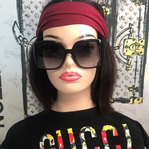 New Authentic Gucci GG1029SA 001 Black Square Sunglasses Grey Gradient Lenses - Picture 5 of 11